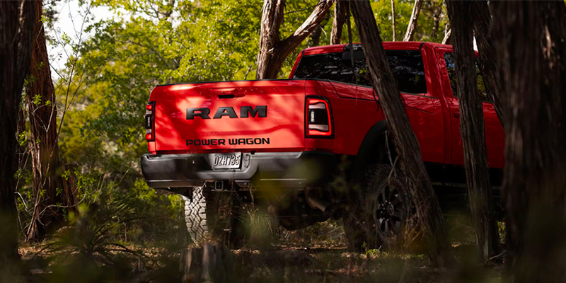 Red 2025 RAM 2500 rear view 